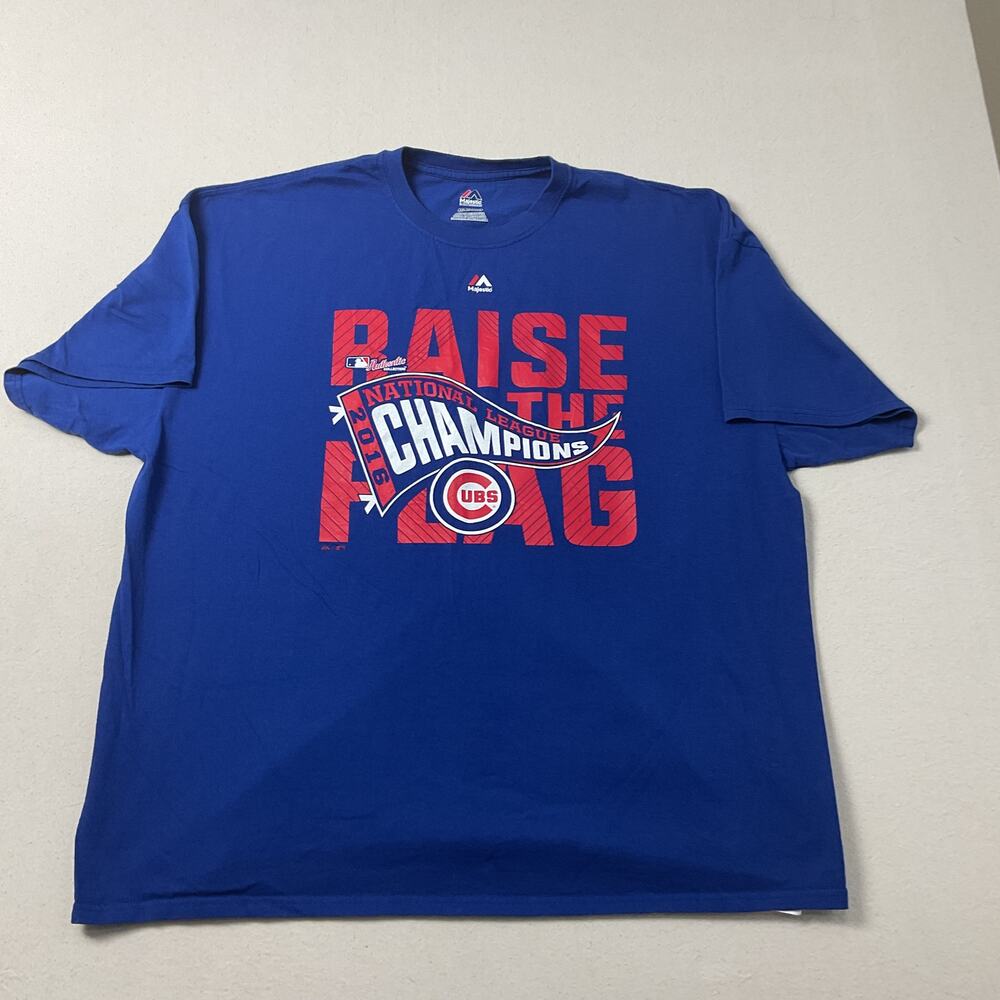 MLB 2016 CUBs Raise The Flag Majestic Graphic Tee Adult 2XL
